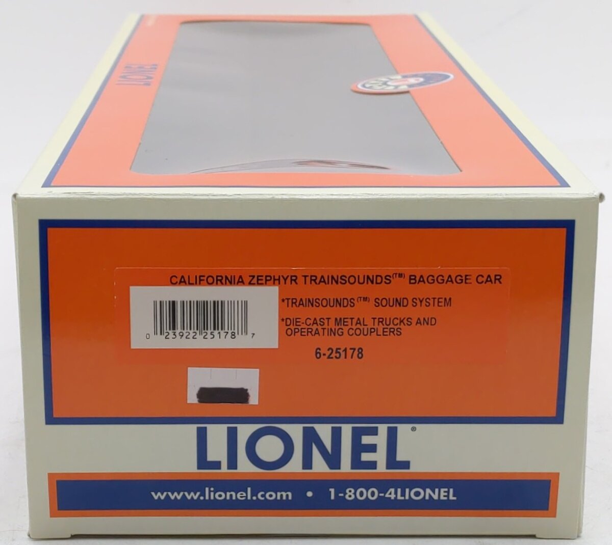 Lionel 6-25178 O California Zephyr Streamliner Passenger Car w/Train Sounds EX/Box