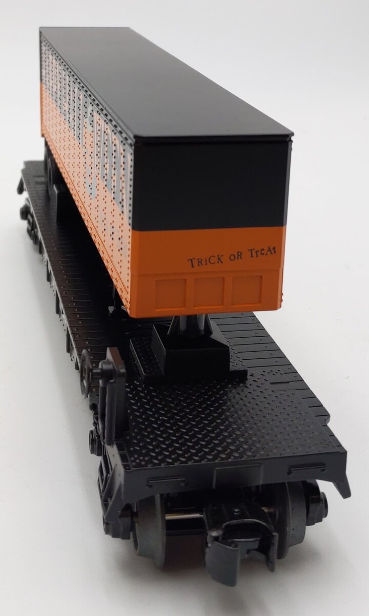 MTH 30-76655 O Gauge Halloween Express Flatcar with 40' Trailer #103105 LN/Box