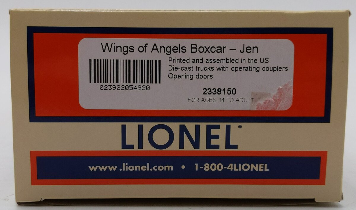 Lionel 2338150 O Wings of Angels - Jen Boxcar