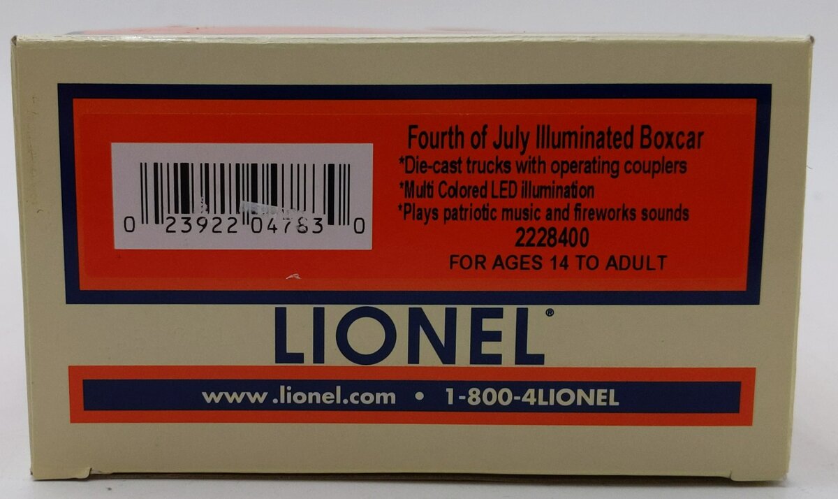 Lionel 2228400 O Fourth of July Illuminated Car with Sound