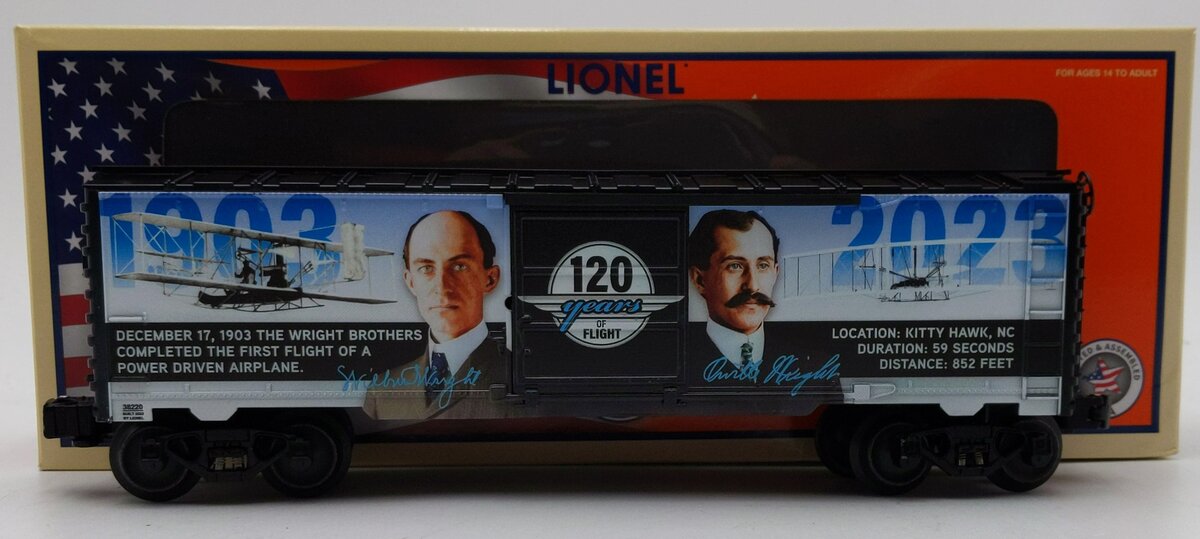 Lionel 2338220 O American History Wright Brothers 120th Anniversary Boxcar LN/Box