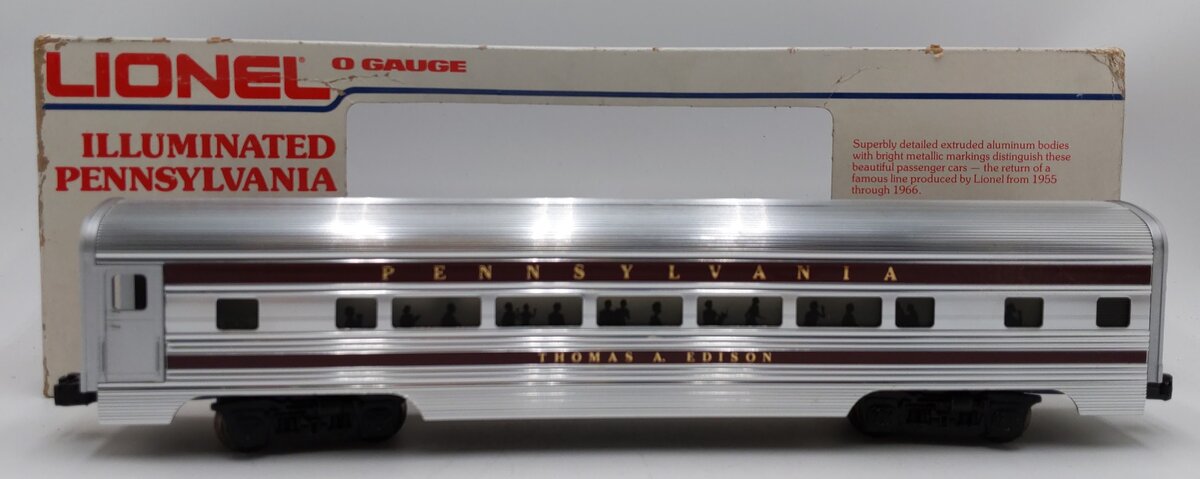 Lionel 6-9575 O Gauge Pennsylvania "Thomas A. Edison" Aluminum Passenger Car EX/Box
