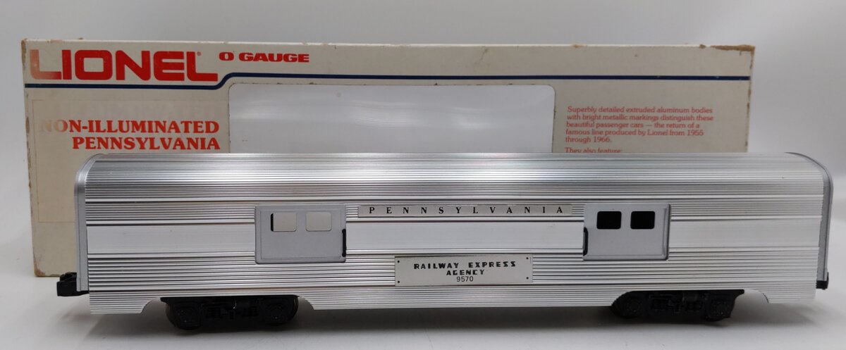 Lionel 6-9570 O Gauge Pennsylvania Railway Express Aluminum Baggage Car LN/Box