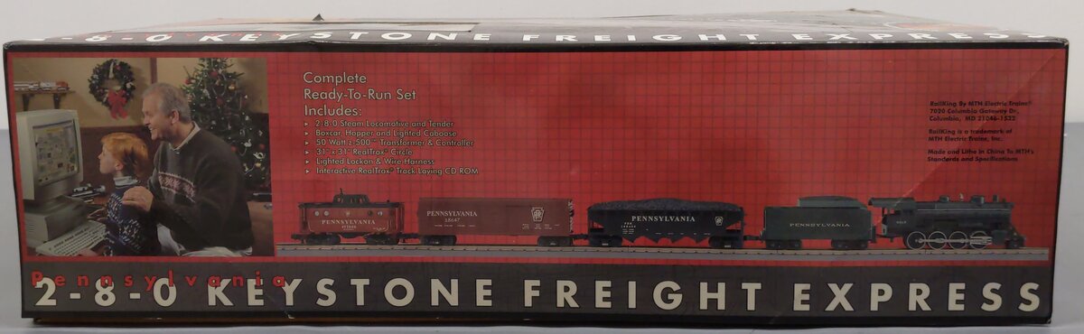 MTH 30-4023-1 O Pennsylvania 2-8-0 Steam Freight Train Set w/PS1 LN/Box
