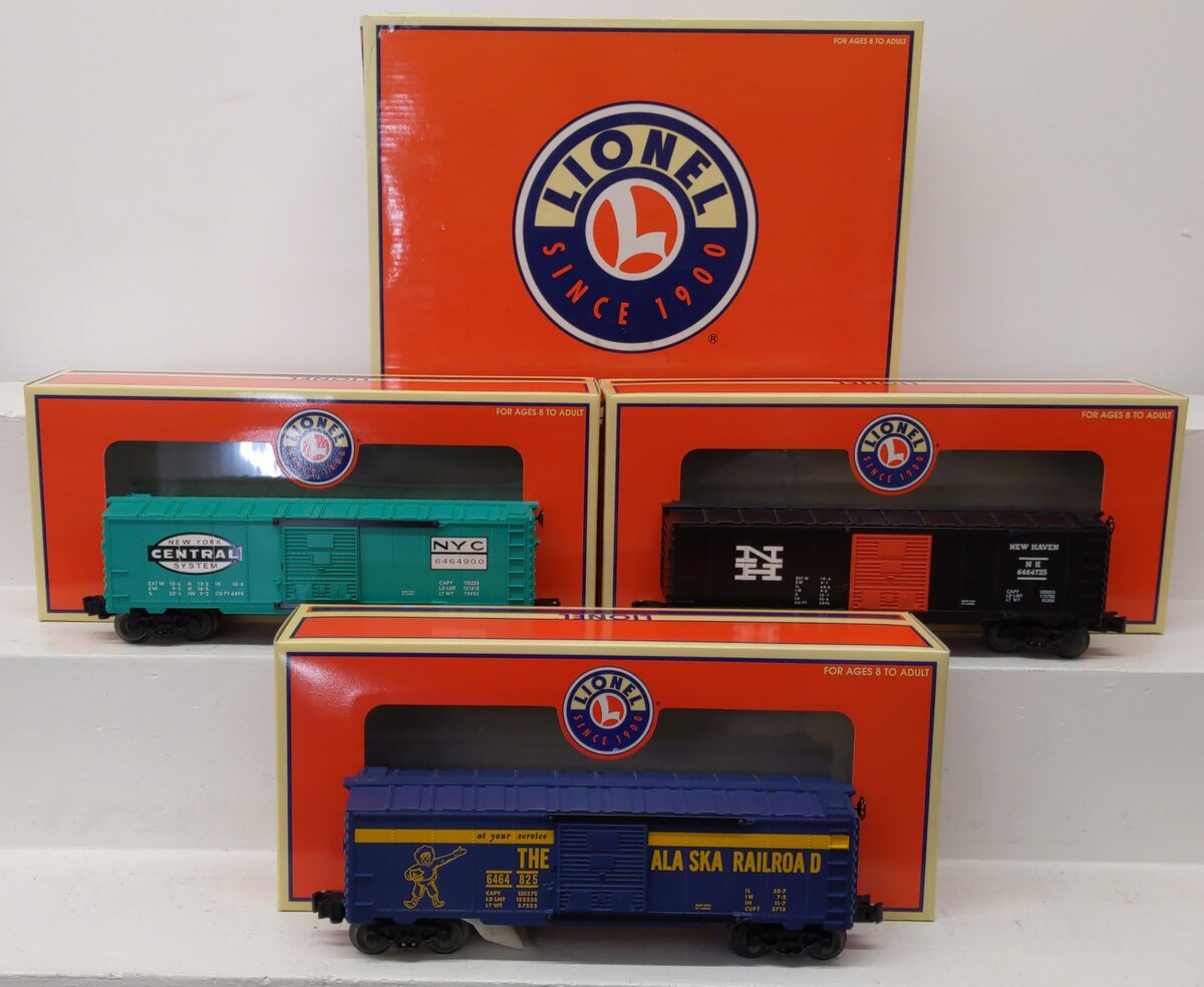 Lionel 6-39203 O Gauge 6464 Series X Boxcar Set 3-Pack LN/Box
