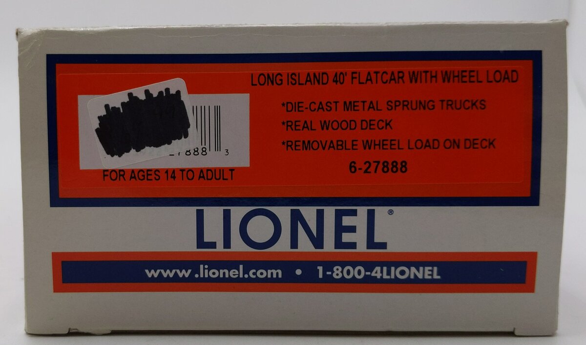 Lionel 6-27888 O Long Island 40' Flatcar w/Wheel Load LN/Box
