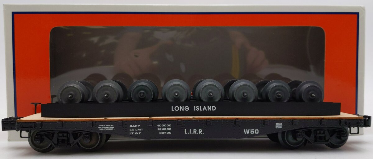 Lionel 6-27888 O Long Island 40' Flatcar w/Wheel Load LN/Box