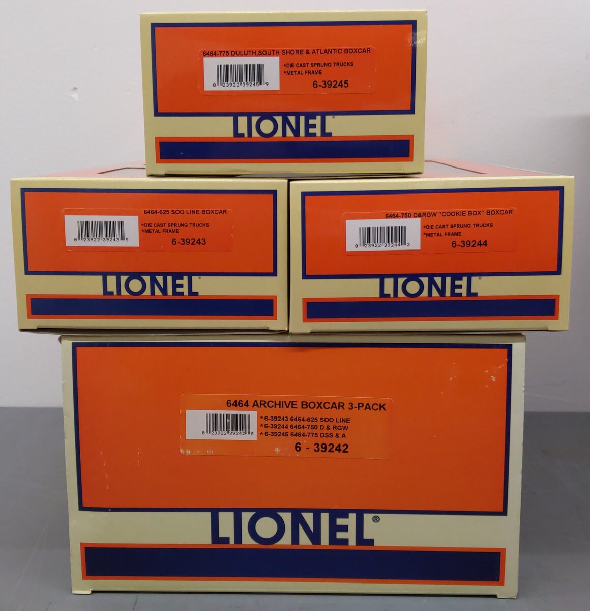 Lionel 6-39242 O Gauge 6464 Archive Boxcars (Set of 3) EX/Box
