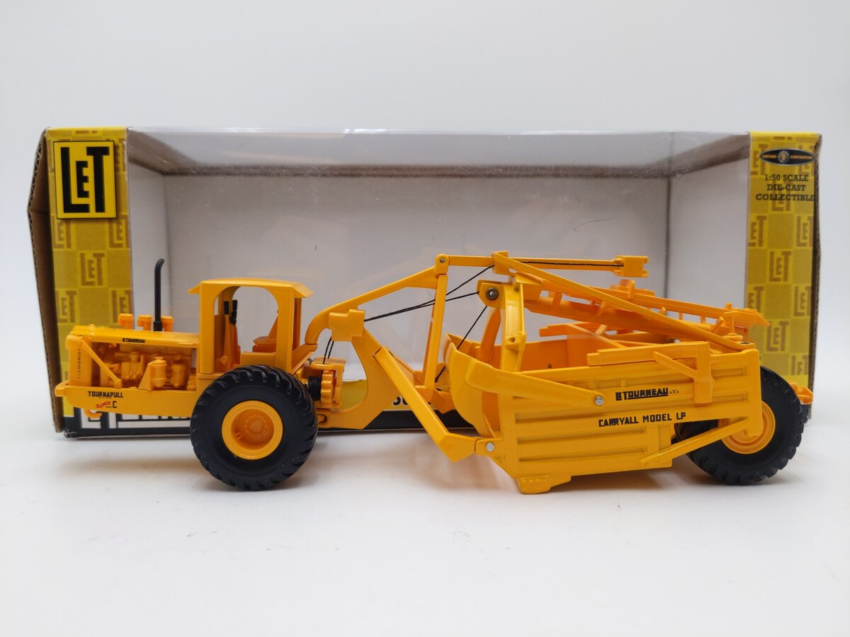 Spec-Cast CON005 1:50 LeTourneau Super C Tournapull with LP Carryall Scraper EX/Box