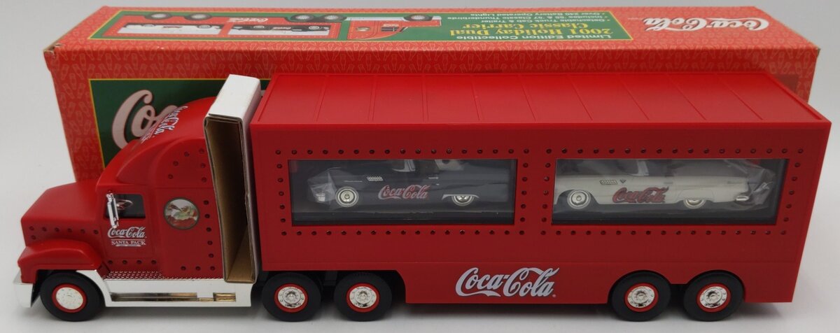 Coca-Cola 10228 1:43 2001 Holiday Dual Classic Carrier w/'55 & '57 Thunderbirds EX/Box