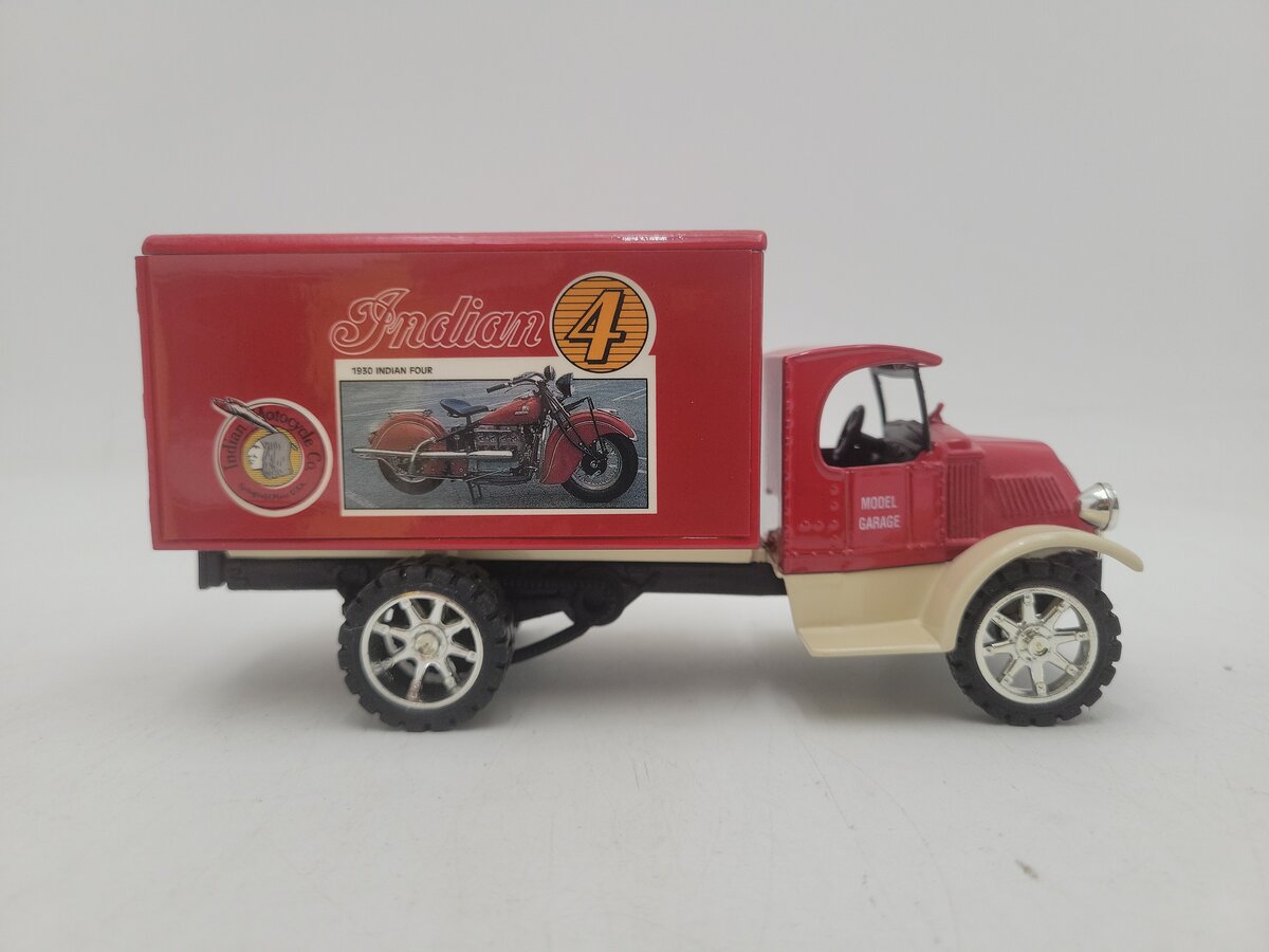 Scale Models GF8014 1:25 Scale 1930 Mack Model Garage Indian 4 Motorcycle Bank EX