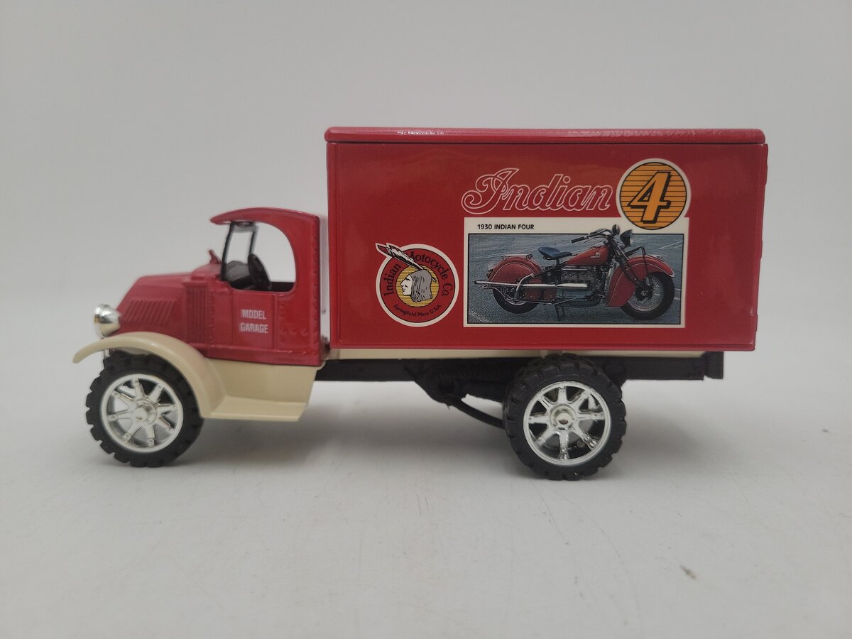 Scale Models GF8014 1:25 Scale 1930 Mack Model Garage Indian 4 Motorcycle Bank EX