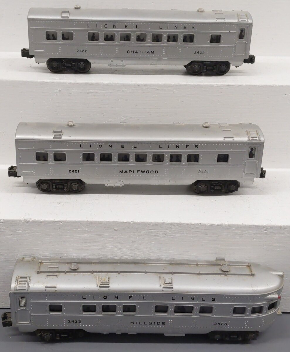 Lionel O Gauge Vintage Lionel Lines Passenger Cars #2421,2422,2423 [3] VG
