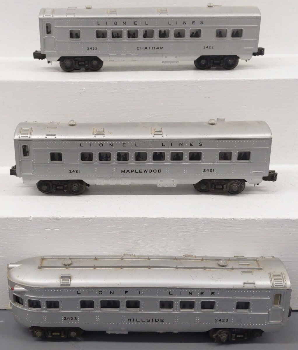 Lionel O Gauge Vintage Lionel Lines Passenger Cars #2421,2422,2423 [3] VG