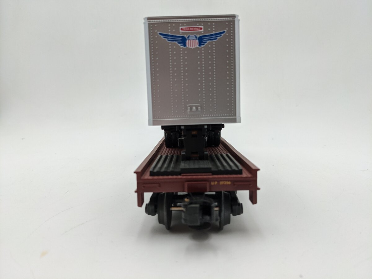 MTH 20-98107 O Gauge Union Pacific Flatcar w/2 Short Trailers #57256 VG