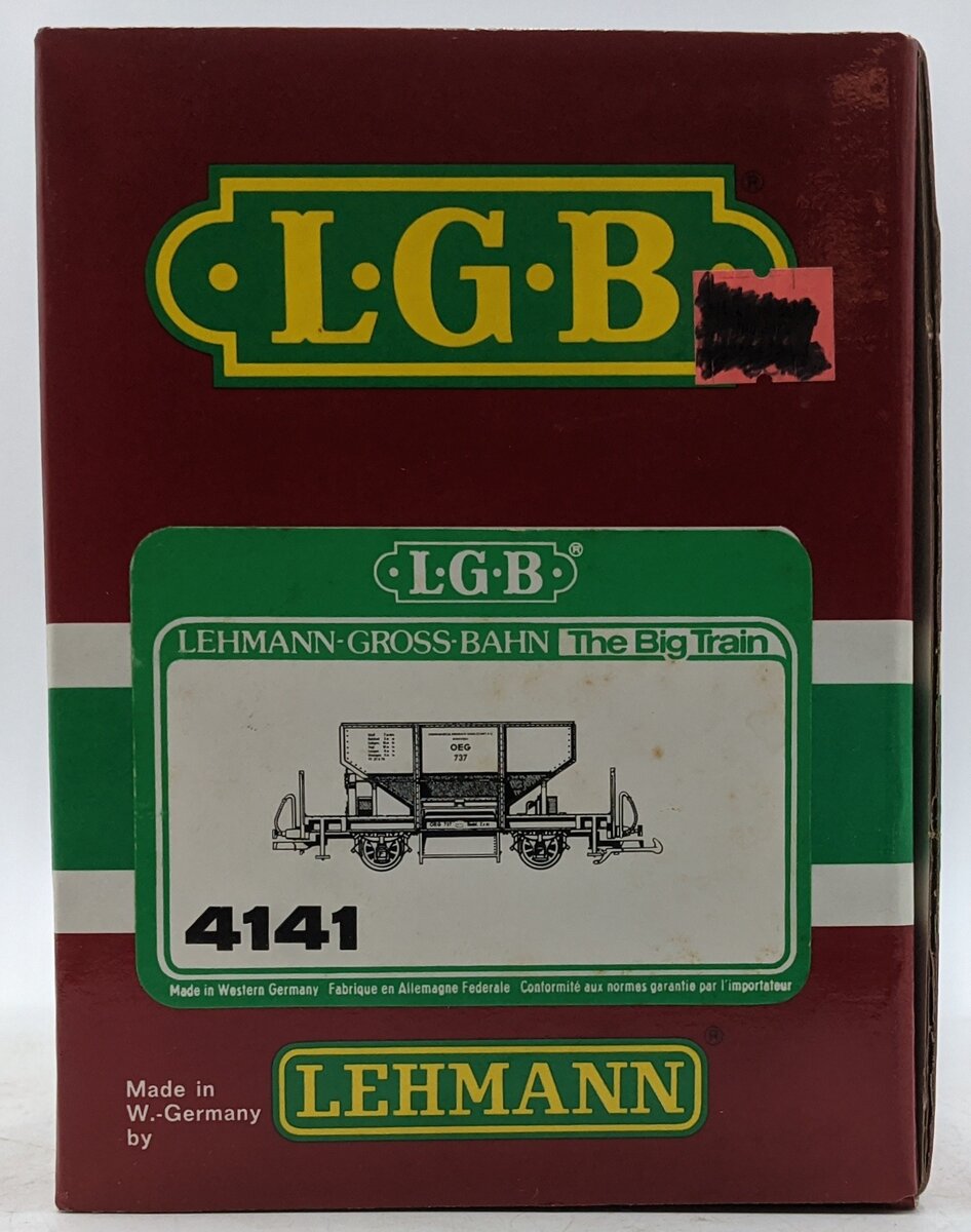 LGB 4141 G Scale OEG Europeon Four-Wheel Ballast Car NIB