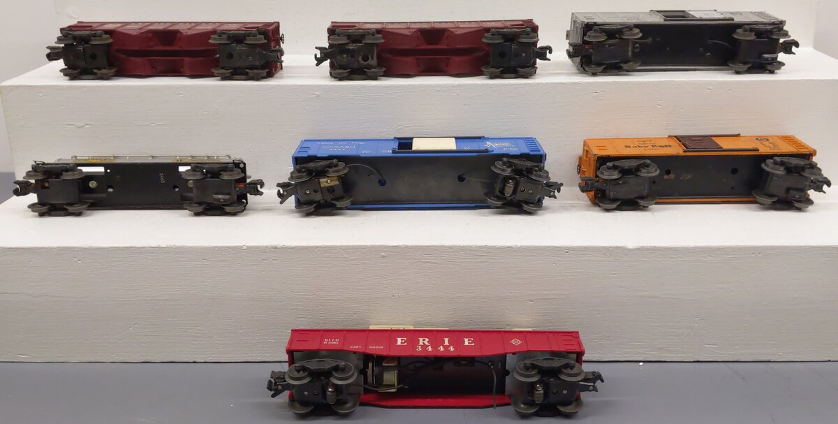 Lionel O Gauge Vintage Freight Cars #2465,X3454,25000,25000,X2454,3424,3444 [7] VG