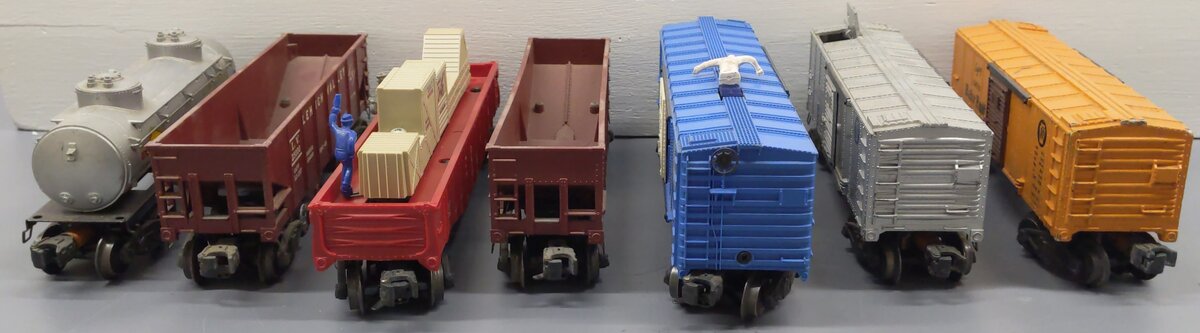Lionel O Gauge Vintage Freight Cars #2465,X3454,25000,25000,X2454,3424,3444 [7] VG