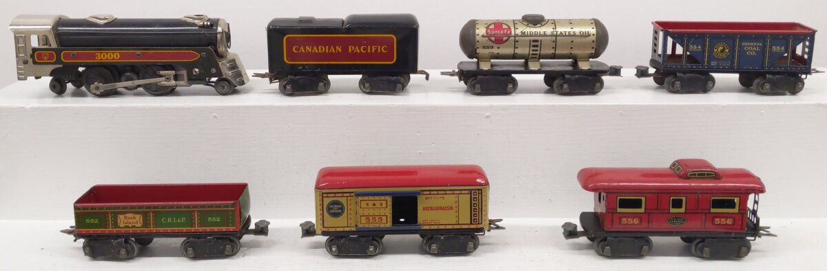 Marx 3987 Vintage O Prewar Tinplate Steam Set/Box