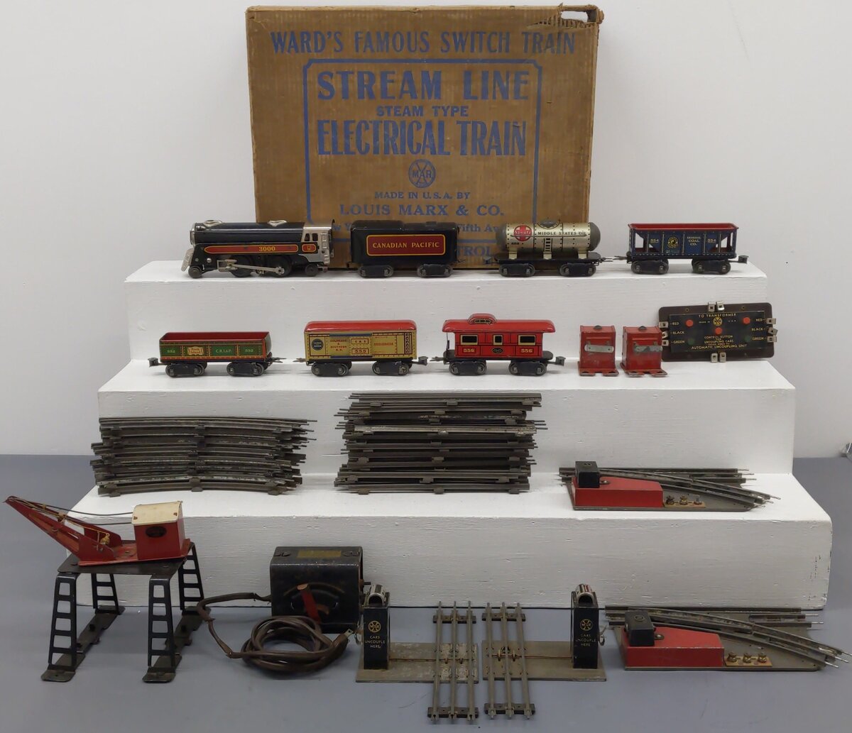 Marx 3987 Vintage O Prewar Tinplate Steam Set/Box