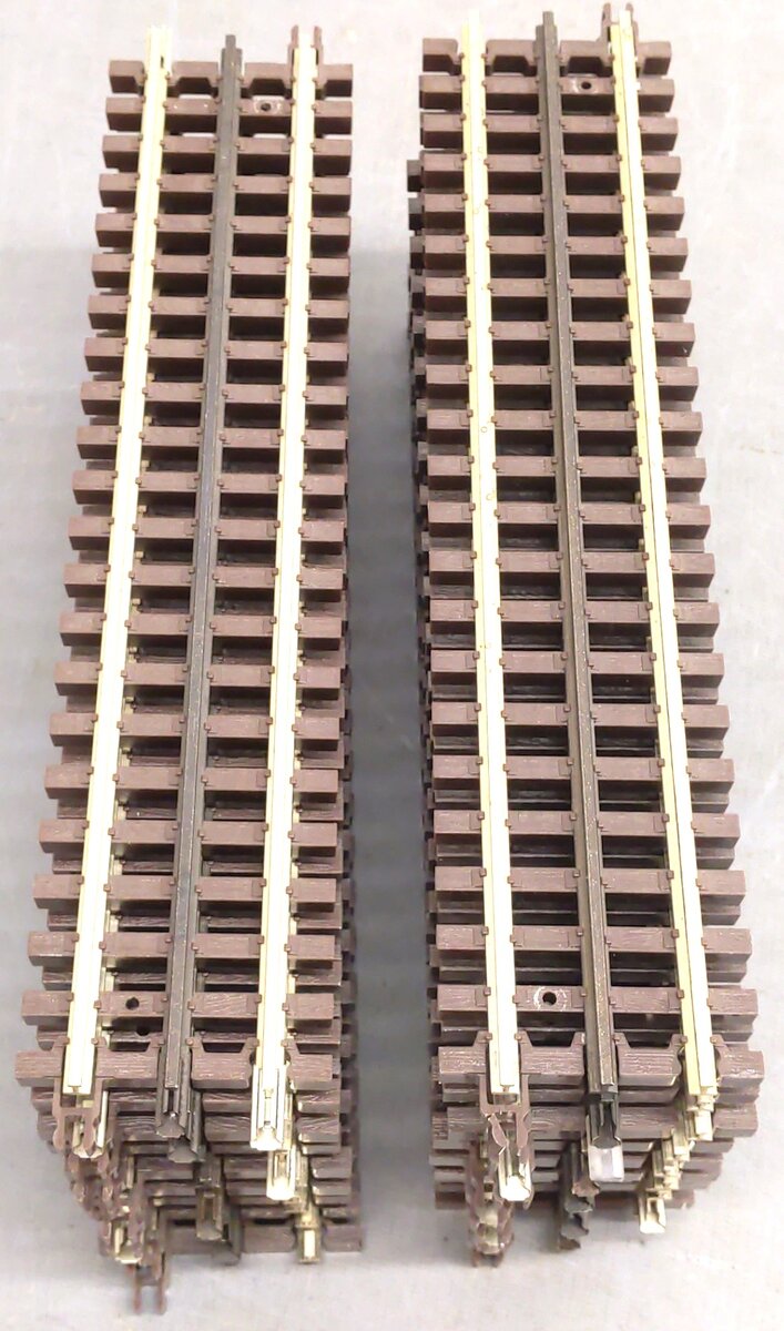Atlas 6050 O Gauge Nickel Silver 10" Straight Track W/Brown Ties (Qty. 19) EX
