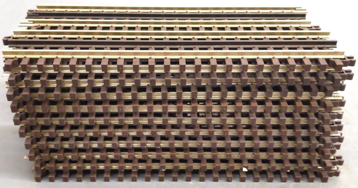 Atlas 6050 O Gauge Nickel Silver 10" Straight Track W/Brown Ties (Qty. 19) EX