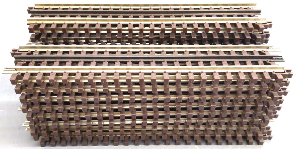Atlas 6050 O Gauge Nickel Silver 10" Straight Track W/Brown Ties (Qty. 19) EX