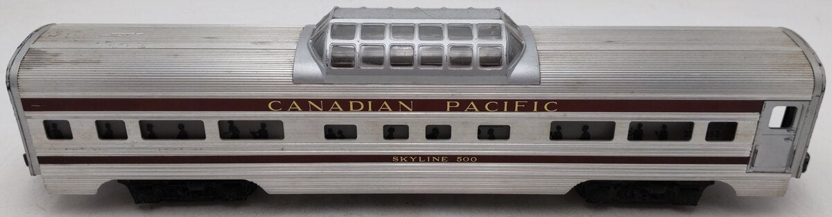 Lionel 2552 Vintage O Canadian Pacific Skyline 500 Aluminum Vista Dome Car VG