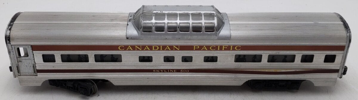Lionel 2552 Vintage O Canadian Pacific Skyline 500 Aluminum Vista Dome Car