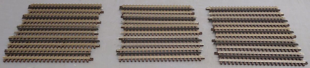 Atlas 6050 O Nickel Silver 10" Straight Track with Brown Ties [15] VG