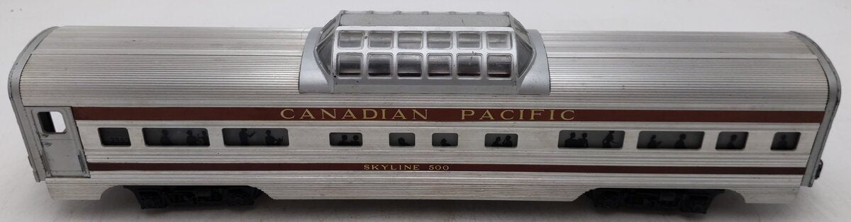 Lionel 2552 Vintage O Canadian Pacific Skyline 500 Aluminum Vista Dome Car VG