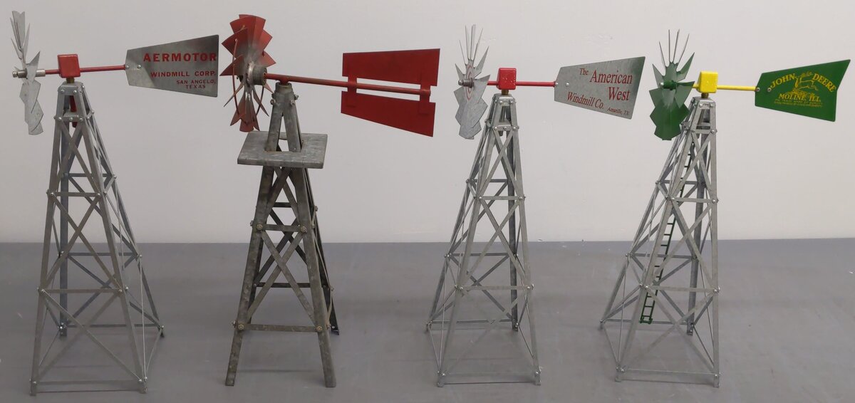 Aermotor & American West Assorted Steel Windmills; [4] EX