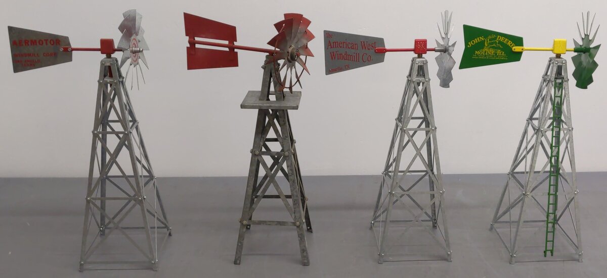 Aermotor & American West Assorted Steel Windmills; [4] EX