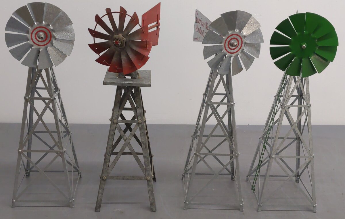 Aermotor & American West Assorted Steel Windmills; [4] EX