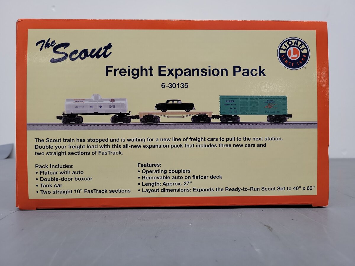 Lionel 6-30135 O Gauge Scout Freight Expansion Pack EX/Box