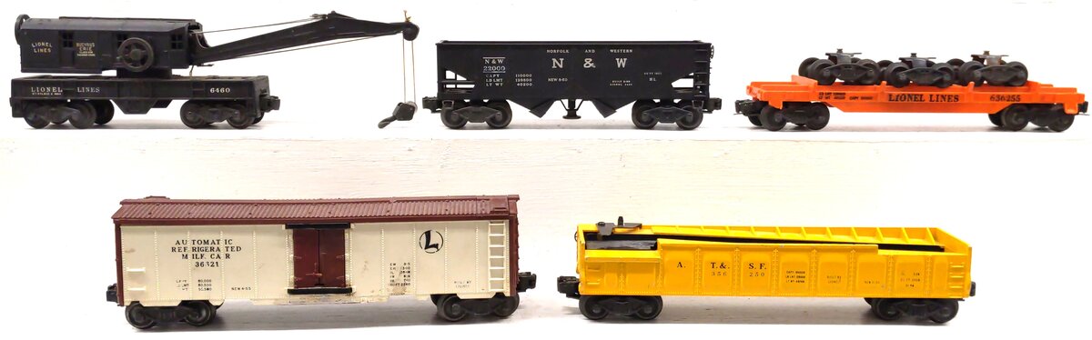Lionel Vintage O Gauge Freight Cars:3562-50,3662,6362-55,3456,6460 [5] VG