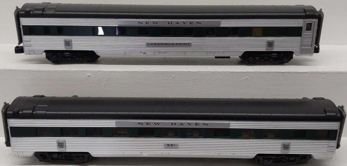 MTH 20-66197 O Gauge New Haven 2-Car 70' Streamlined Passenger Set - (Ribbed) EX/Box