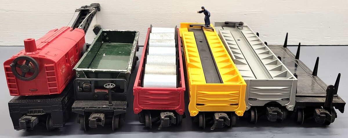 Lionel Vtg. O Assorted Freight Cars:3562-50, 6560, 3451, 6342, 3562-25, 3459 [6] VG