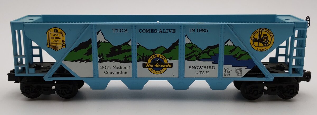 Lionel 1985 TTOS 20th National Convention Snowbird Utah Quad Hopper EX