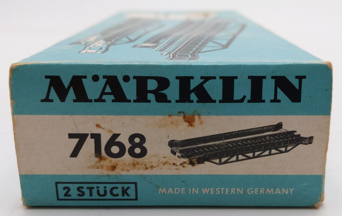 Marklin 7168 HO Scale Metal Straight Approach Sections (2) EX/Box