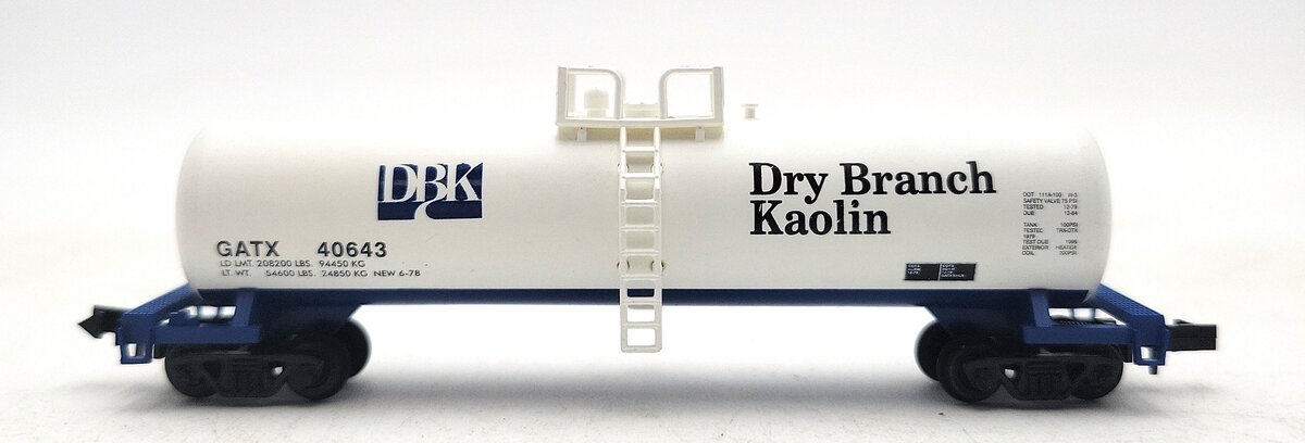 Roundhouse 8382 N Scale Dry Branch Kaolin 50' Modern Tank Car #40643 LN/Box