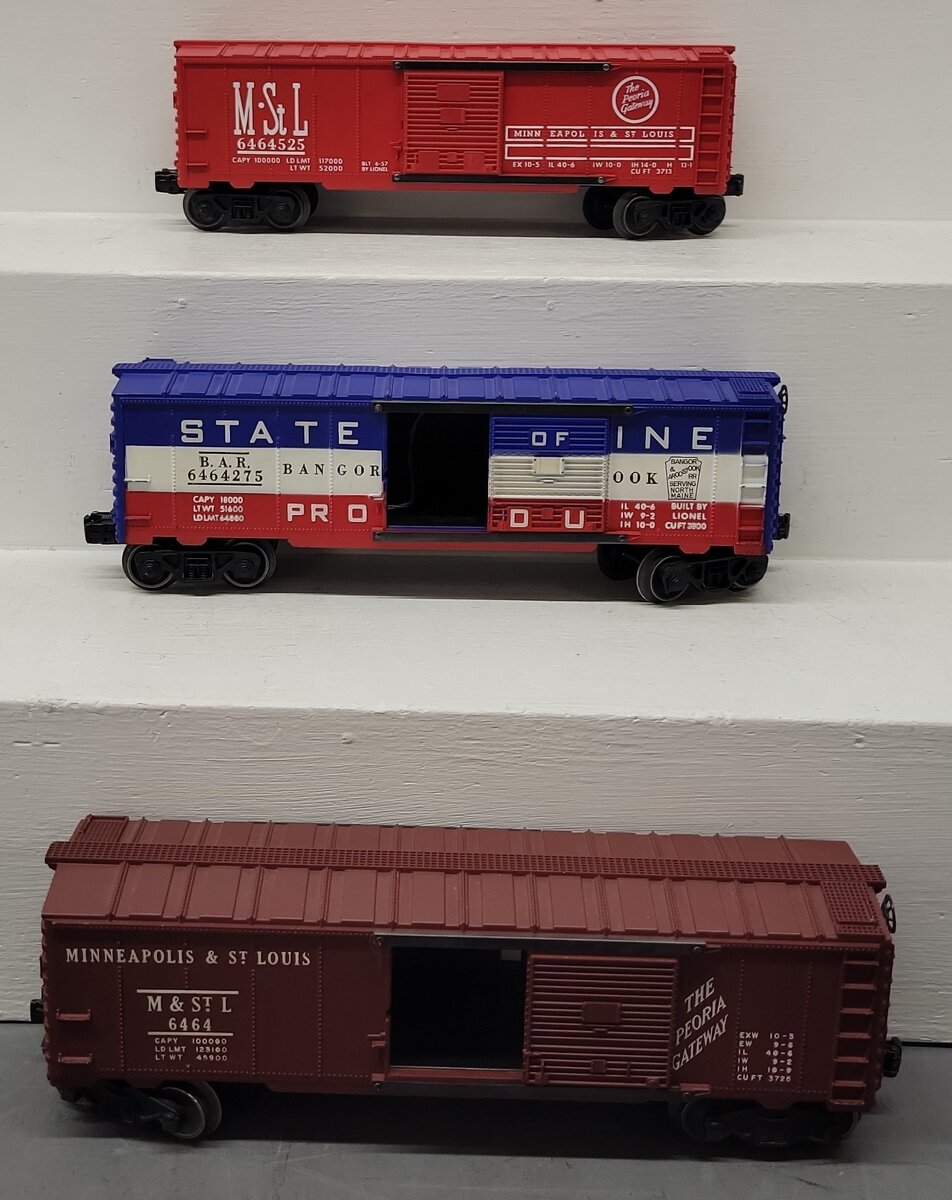 Lionel O Gauge Vintage Boxcars #6464,6464525,6464275 [3] VG