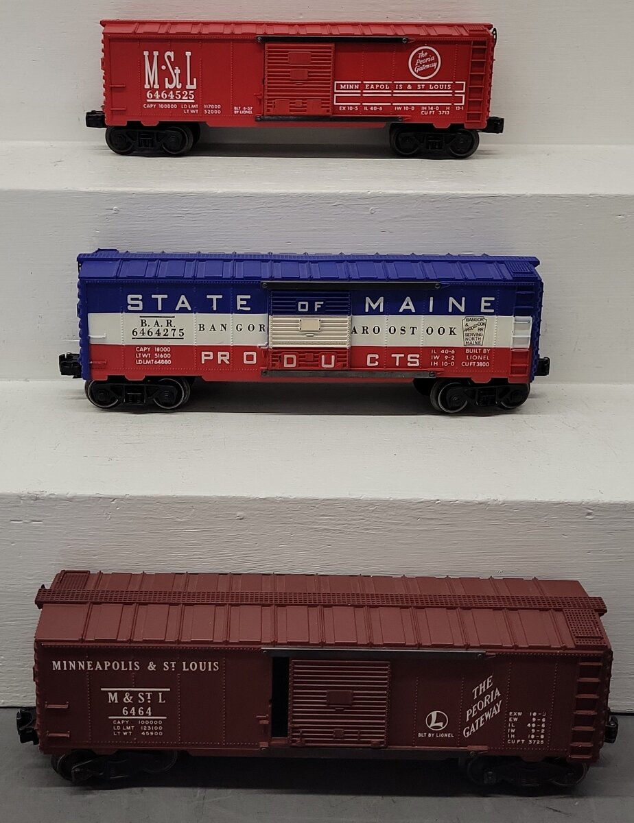 Lionel O Gauge Vintage Boxcars #6464,6464525,6464275 [3] VG