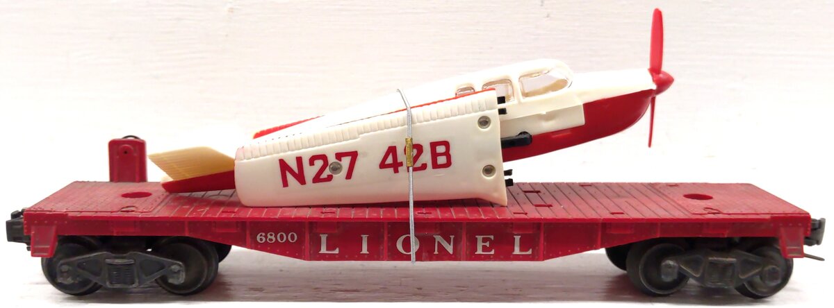 Lionel 6800-60 O Gauge Flat Car w/ Bonanza Plane VG