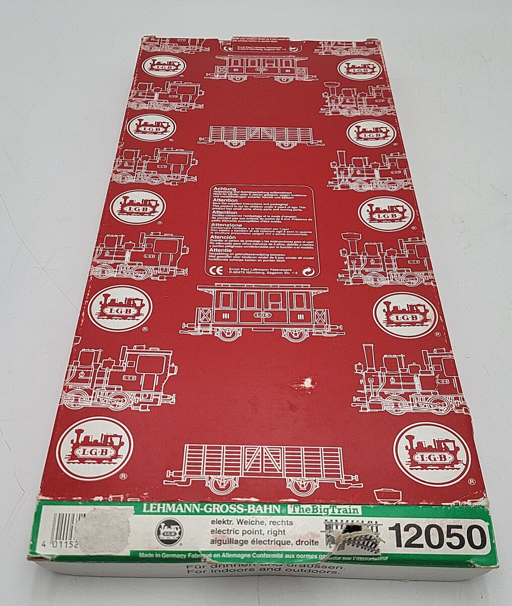LGB 12050 G Brass 30° Right Hand R1 Remote Electric Switch Turnout EX/Box