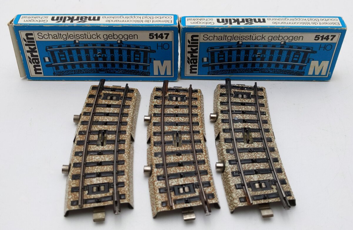 Marklin 5147 HO Scale M Curved Control Track Section (3) VG/Box