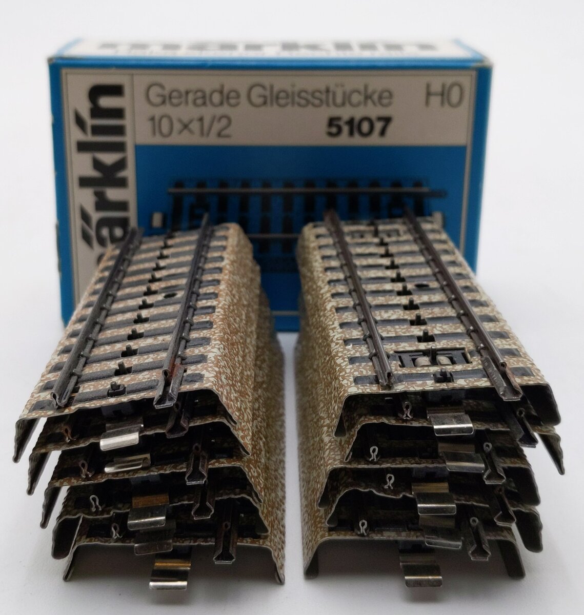 Marklin 5107 HO Scale 80 mm Straight Track (Pack of 10) EX/Box