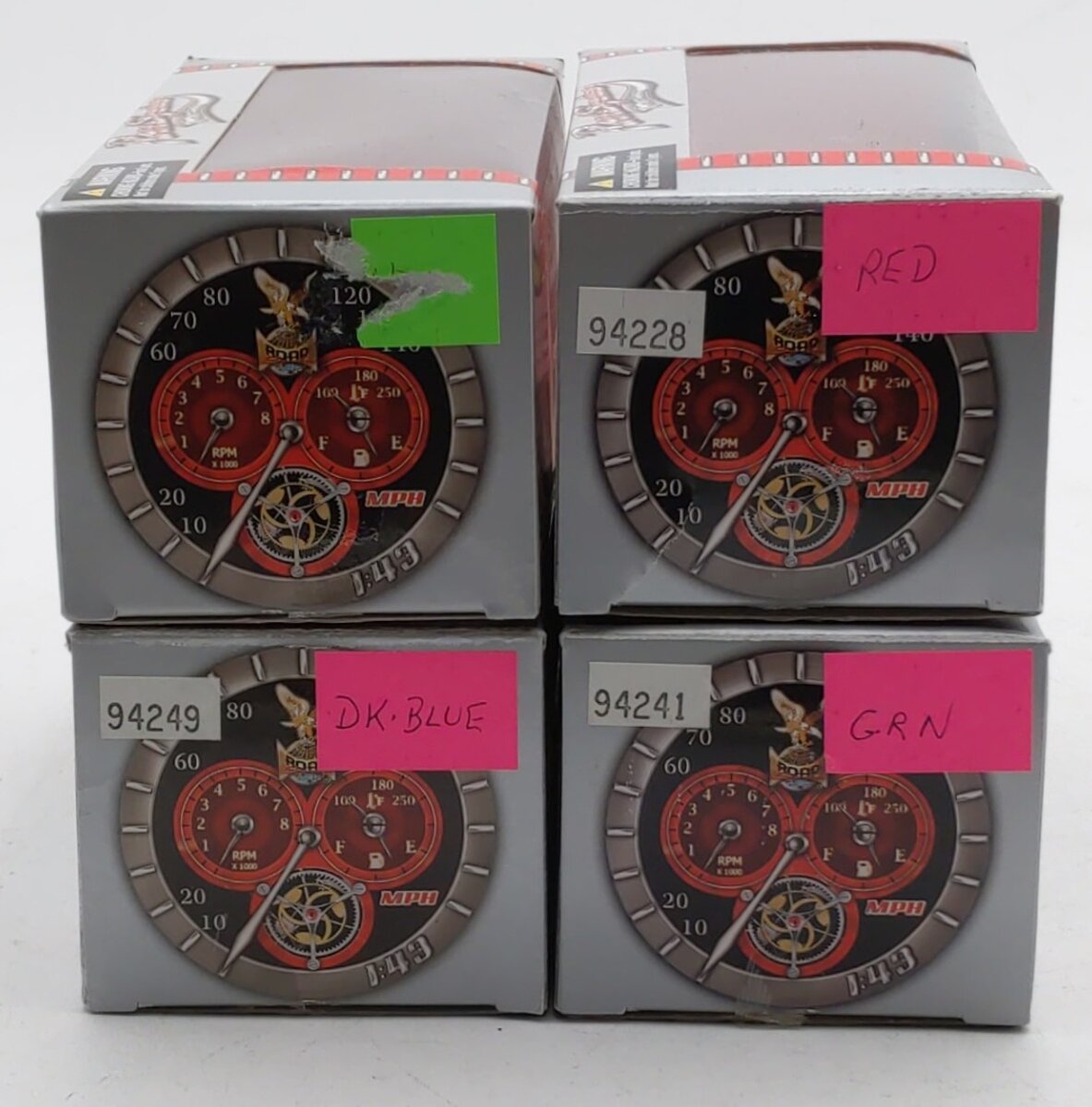 Yat Ming 1:43 Assorted Cars- #94241G, 94249DB, 94228RED, 94253W [4] EX/Box