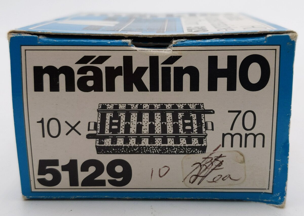 Marklin 5129 HO Scale 70mm Straight Make-Up Track Sections (Box of 10) VG/Box