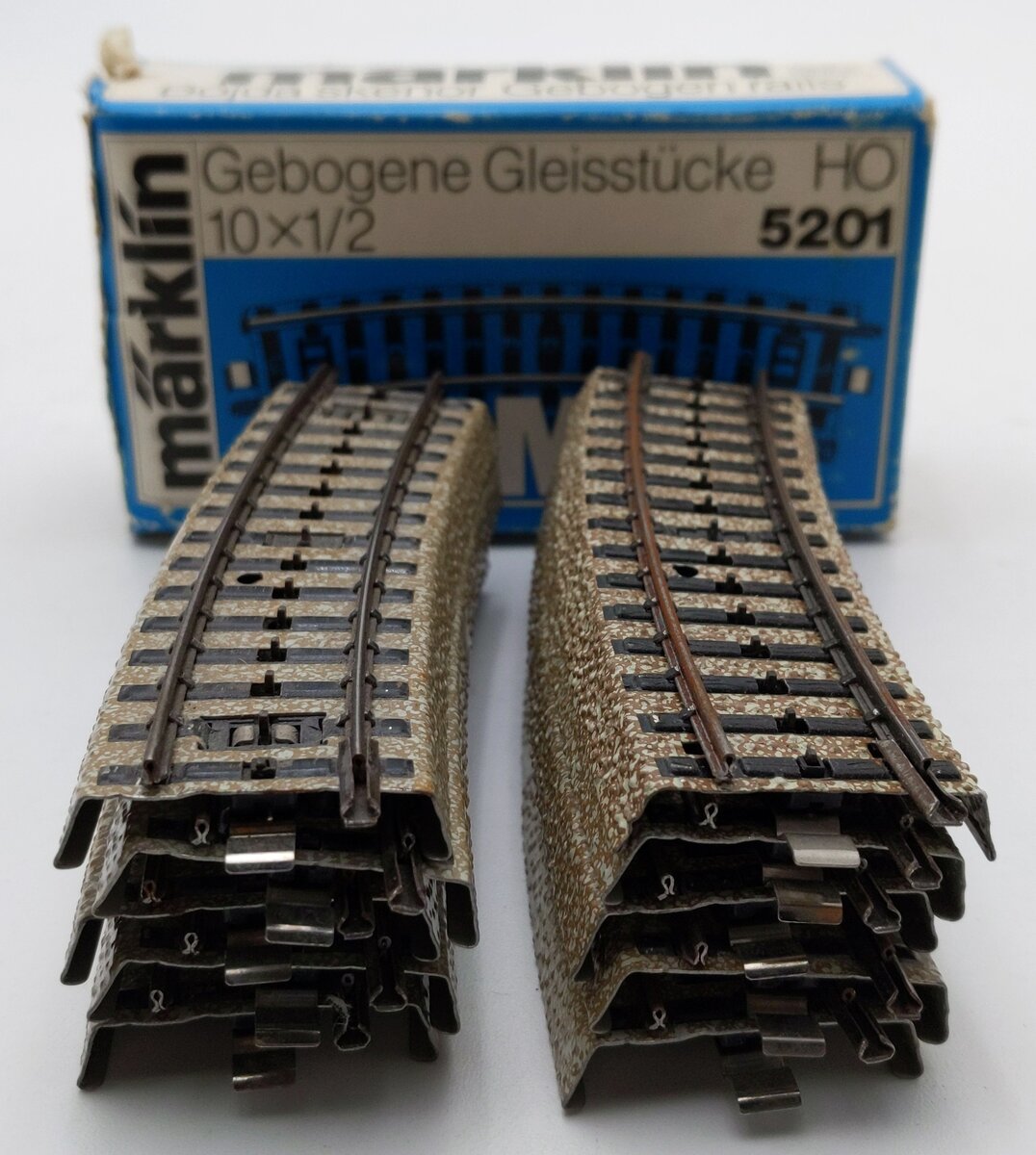 Marklin 5201 HO Scale Curved Track Sections (Box of 10) VG/Box